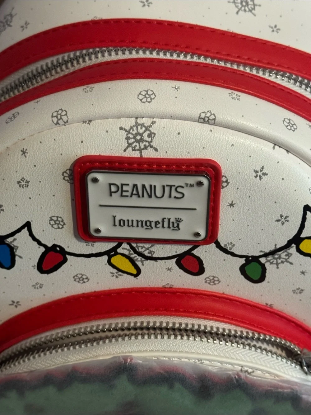 Loungefly White & Red Peanuts Snoopy Holiday  Backpack - Picture 11 of 12